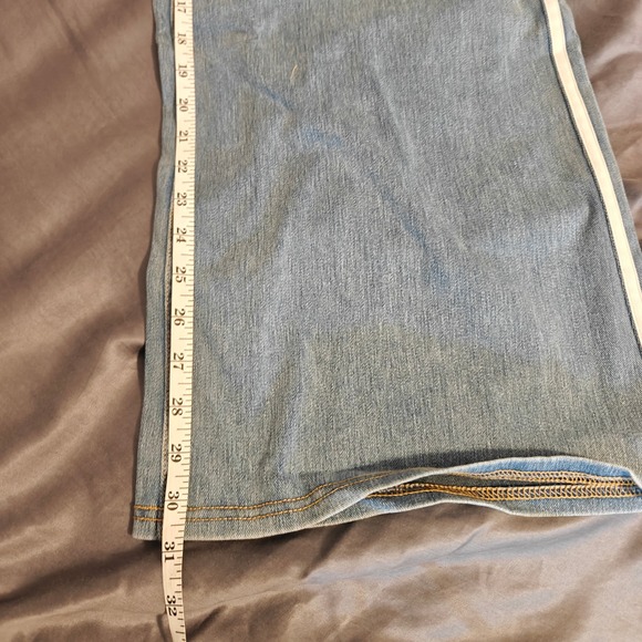 Halara Flex High Waisted Wide Leg Side Stripe Jeans Light Blue SM Petite - Picture 8 of 11